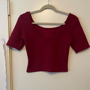 Maroon Crop Top stretchy